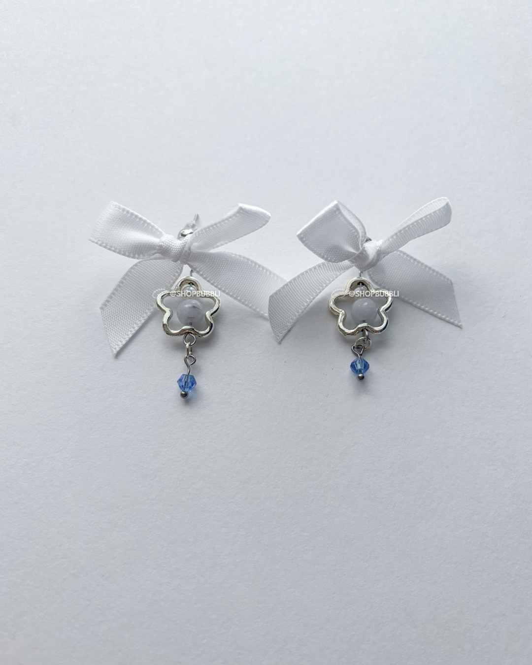 BLUE BOW EARRINGS
