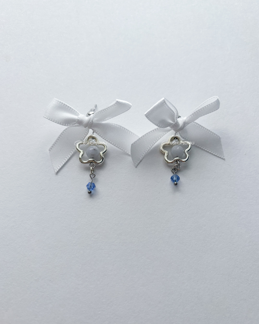 BLUE BOW EARRINGS